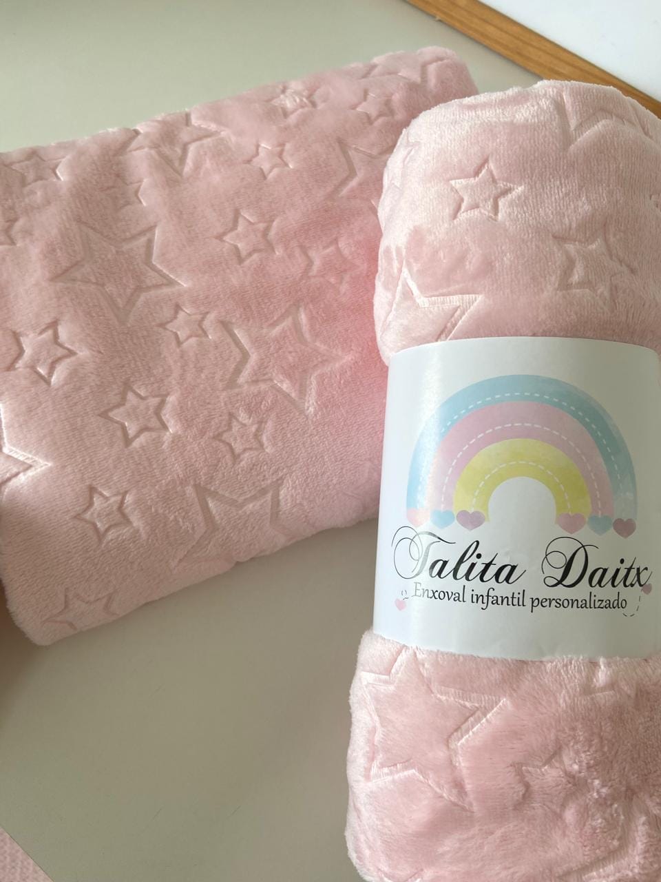 manta fleece rosa estrelinha 2